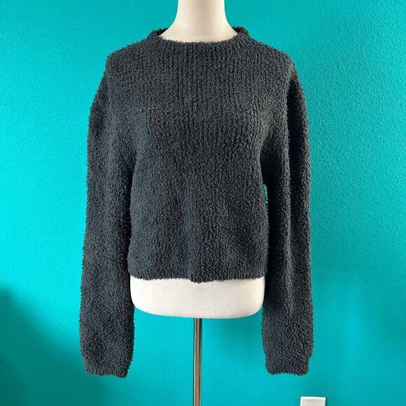 NWT Aerie Marshmallow Top Black Cropped Loungewear Comfy Womens Size XL - Picture 2 of 5